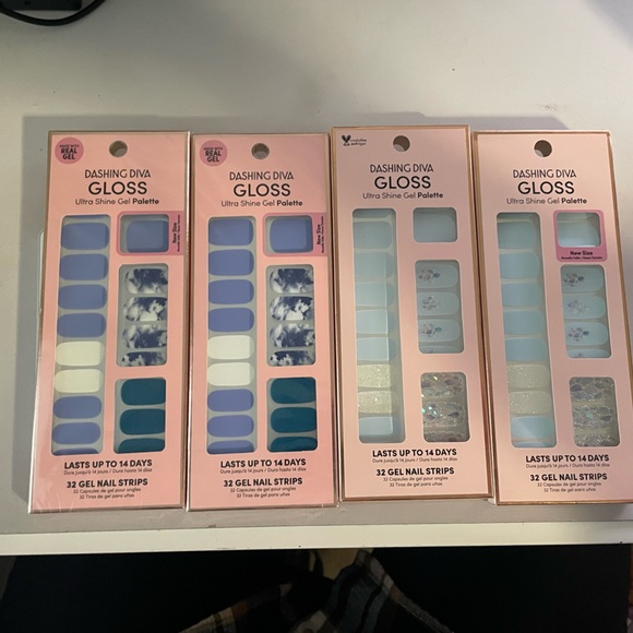 🦋 New Dashing Diva Lot Bundle Gloss Gel Nail Strips Wraps 5 Packs blue pastel 💙 - Picture 4 of 8